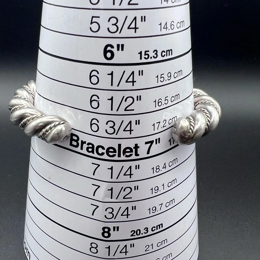 92 gram Native American Sterling Silver Twist Rope Cuff - Picture 6 of 8